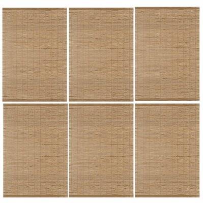 Lot de 6 Sets de table en bambou rectangulaire - 45 x 30 cm - L514636B - 3665549098627