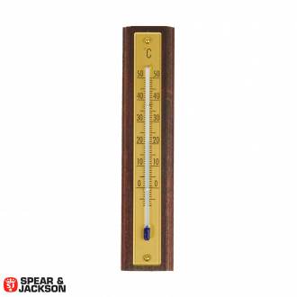 Thermomètre - acajou & doré - 12 cm