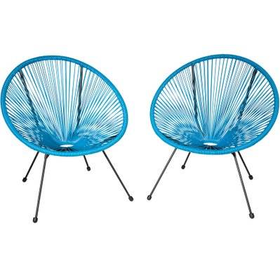 Tectake  Lot de 2 chaises de jardin Santana - bleu - 404409 - 4061173208606
