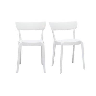 Chaises design blanches empilables intérieur - extérieur (lot de 2) RIOS L49xP50.5xH74.5 - 50914 - 3662275125979