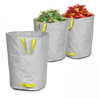 Lot de 3 sacs à déchets de jardin 100l polyester gris