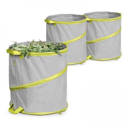 Lot de 3 sacs à déchets de jardin 85l polyester gris - 107547 - 3663095050472