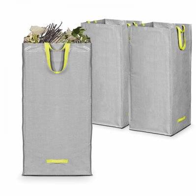 Lot de 3 sacs de jardin branchages 200l gris - 107533 - 3663095050335