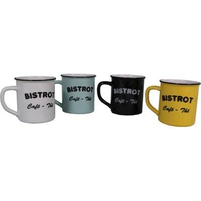 Set 4 mugs Brasserie bistrot (Lot de 4) - 16747 - 3700407986163