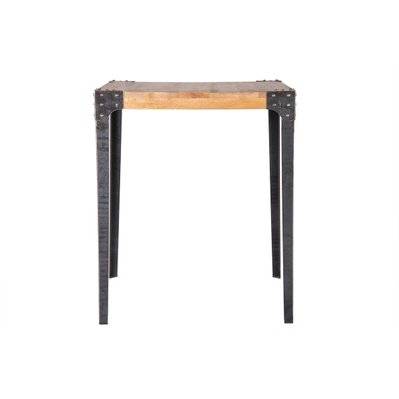 Table haute industrielle carrée en bois manguier massif et métal  L88 cm MADISON - L88xP88xH105 - 41219 - 3662275072853