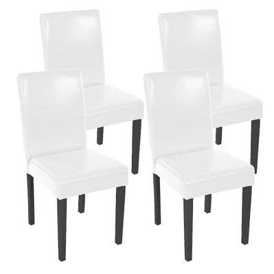 Lot de 4 chaises de salle à manger synthétique blanc pieds foncés CDS04148 - cds04148 - 3000076230889