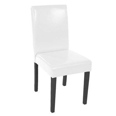 Lot de 6 chaises de salle à manger synthétique blanc pieds foncés CDS04248 - cds04248 - 3000076317733