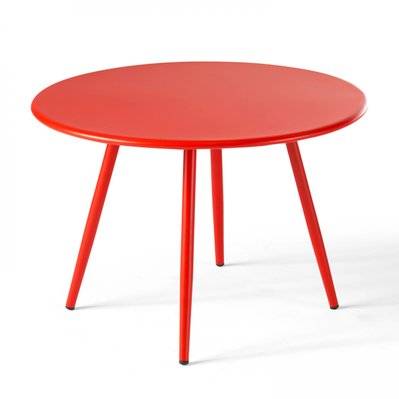 Table basse ronde en métal rouge - Palavas - 106600 - 3663095042989