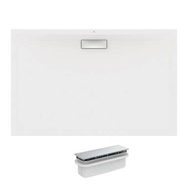 IDEAL STANDARD Receveur  120 X 90 Ultra Flat New acrylique rectangle blanc bonde incluse - T448301_T4493AA - 3701068217207