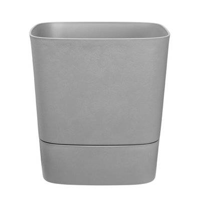 Pot de fleurs carré extérieur/intérieur 38 x 38 cm Elho Aqua Care Greensense gris ciment - 36251 - 8711904497507