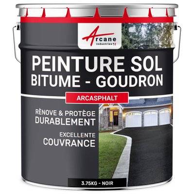 Peinture Bitume /Goudron /Enrobé - ARCASPHALT-3.75 kg  (jusqu a 7.5 m² en 2 couches) Noir - 253_25760 - 3700043481657
