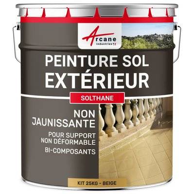 Peinture Extérieur Polyuréthane pour Sol Béton - Résistance UV - SOLTHANE-25 kg Beige - RAL 1001 - 153_24831 - 3700043487116