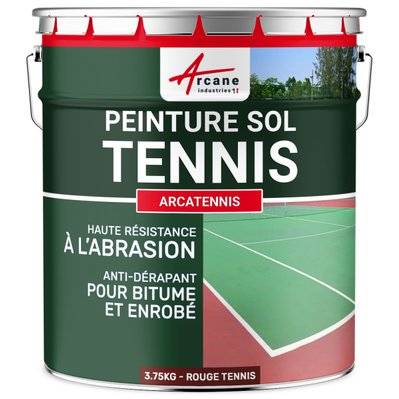 PEINTURE TENNIS - ARCATENNIS.-3.75 kg  (jusqu a 7.5 m² en 2 couches) Rouge Tennis - 25_23372 - 3700043470323