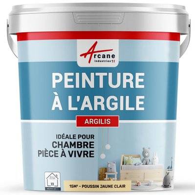 PEINTURE ARGILE naturelle et saine - ARGILIS-15 m² (2.5 kg en 1 couche) Poussin Jaune Clair - 158_24501 - 3700043430099