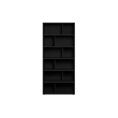 Bibliothèque design bois noir L92 EPURE - L92xP40xA206 - 49330 - 3662275117141
