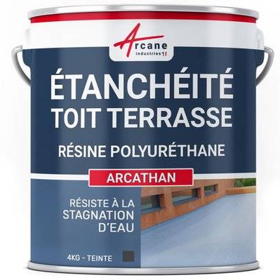 ETANCHEITE TOITURE TERRASSE PLATE - résine Pu Haute Performance - ARCATHAN-4 kg Ardoise - 120_25763 - 3700043484030