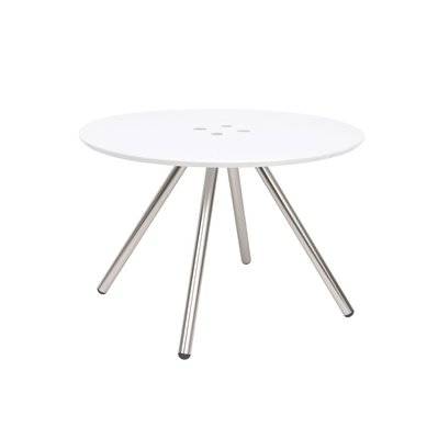 Table basse ronde Sliced - 4 pieds chromés - Diamètre 60 cm x Hauteur 40 cm - Blanc - 160548 - 8714302660542