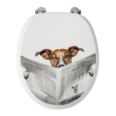 Abattant WC en MDF décor BUSINESS DOG - 820462 - 3588560322451