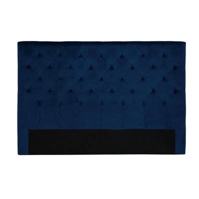 Tête de lit capitonnée en tissu velours bleu nuit L160 cm ENGUERRAND - L161.5xP11xA110 - 50530 - 3662275127225