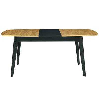 Table extensible rallonges intégrées rectangulaire bois et noir L140-180 cm MEENA L140xP90xH75 - 47109 - 3662275109450