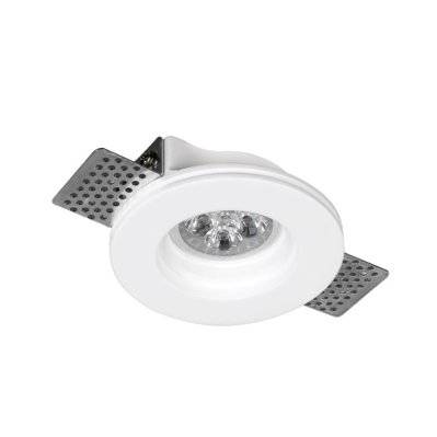 Support Spot GU10 LED Rond Blanc Ø100mm - SILAMP - FI-GESSO-12 - 0745599041064