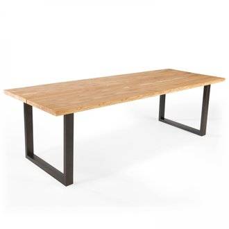Table à manger bois noir pied forme u 240 x 95 x 75 cm