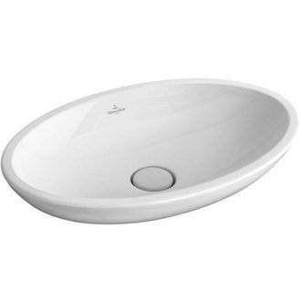 Villeroy et Boch - Vasque ovale à poser Loop & Friends, 58,5 x 38, Blanc CeramicPlus, vasque avec trop plein