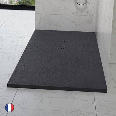 KINEDO Receveur antidérapant 140 x 90 Kinestone biolith rectangle gris anthracite - RD817A - 3466210422280