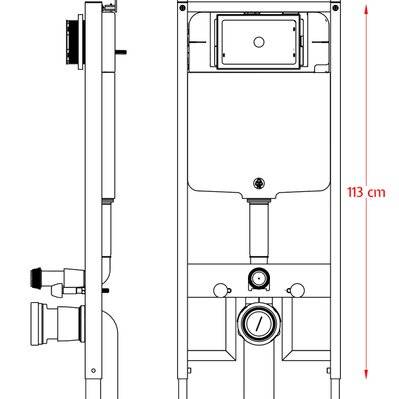 Châssis de bâti-support pour bidet, châssis réservoir caché complet de plaque de commande Inox pour couple de sanitaires - GIO5052 - 8050513838258