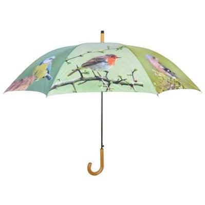 Grand parapluie bois et métal toile polyester Oiseaux - 421307 - 8714982112850