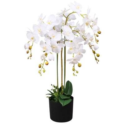 Plante artificielle avec pot orchidée 75 cm blanc DEC021906 - DEC021906 - 3001353169601