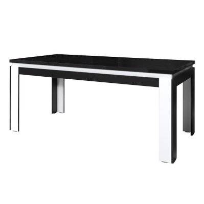 Table salle à manger LINA 160cm . Coloris noir et blanc. Table 4 personnes. Design moderne. - 2888 - 3664573025852