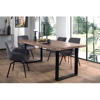 Table à manger design bois massif NIKO - Table rectangulaire - 3914 - 3664573028488