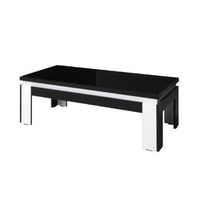 Table basse design LINA coloris noir et blanc brillant - 260 - 3664573000187