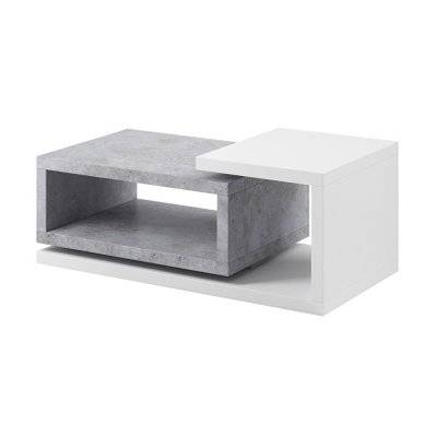 Table basse design collection BERGAME. Coloris blanc et gris. Style design - 5499 - 3664573032768