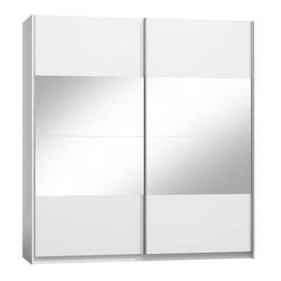 Armoire design deux portes coulissantes VERONA. Miroirs inclus. Coloris blanc alpins, finitions brillants - 3001 - 3664573026712