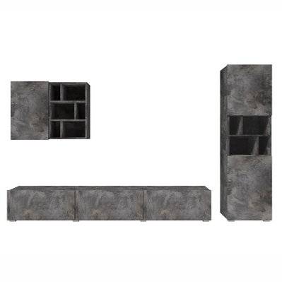 Composition de 3 meubles design pour salon effet ardoise collection NARVA. - 5540 - 3664573033208