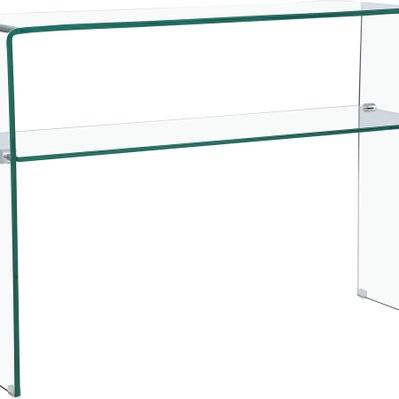 Console "Genova" - 110 x 35 x 75 cm - Verre courbé transparent - 94017 - 3700746457669