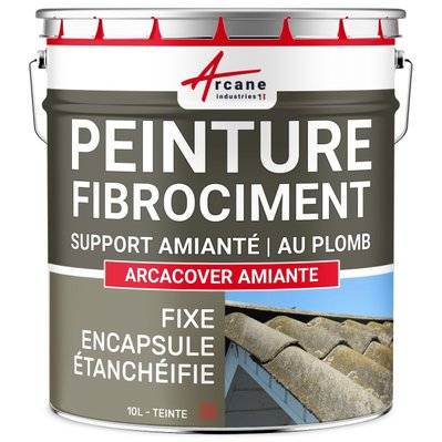 Peinture fibro ciment pour encapsulage support amiante / plomb : ARCACOVER AMIANTE. 10 L - Tuile - 983_31425 - 3700043464148