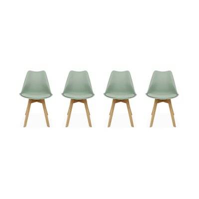 Lot de 4 chaises scandinaves. pieds bois de hêtre. chaises 1 place. vert céladon - 3760350654366 - 3760350654366