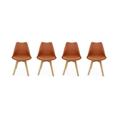 Lot de 4 chaises scandinaves. pieds bois de hêtre. chaises 1 place. terracotta - 3760350654359 - 3760350654359
