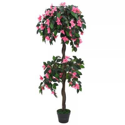 Plante artificielle de rhododendron avec pot 155cm vert et rose DEC021947 - DEC021947 - 3001345069605