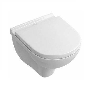 Pack WC suspendu compact sans bride VILLEROY ET BOCH O Novo + abattant + plaque blanche + bâti Grohe - 5688FR01_38340001_38505SH0 - 3701068202050