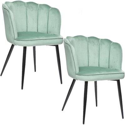 Lot de 2 fauteuils en velours Isora - Vert céladon - L514491 - 3665549101204
