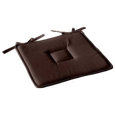 Galette de chaise plate Panama - 40 cm x 40 cm - Marron chocolat fondant - 670085 - 3661090129421