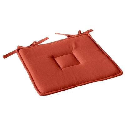 Galette de chaise plate Panama - 40 cm x 40 cm - Orange terre cuite - 670108 - 3661090120008