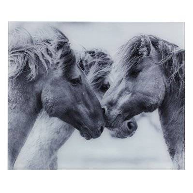 Fond de hotte en verre trempé chevaux sauvages - Longueur 60 cm x Largeur 50 cm - 399536 - 4008838333518