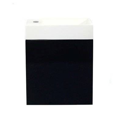 Meuble lave-mains JAVA PACK noir mat + vasque blanche 40,2 x 48,6 x 25,1 cm - - 824876 - 3588560367650