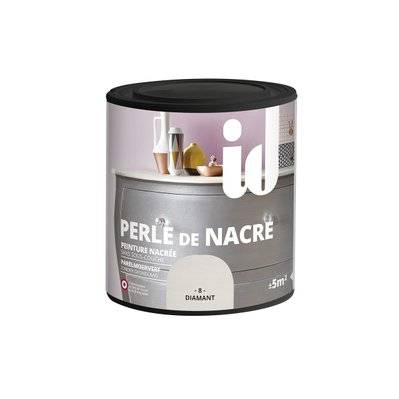 Peinture meubles et boiseries PERLE DE NACRE 500ML DIAMANT - ID Paris - A004253 - 3302150043485