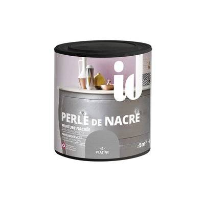 Peinture meubles et boiseries PERLE DE NACRE 500ML PLATINE - ID Paris - A004254 - 3302150043508